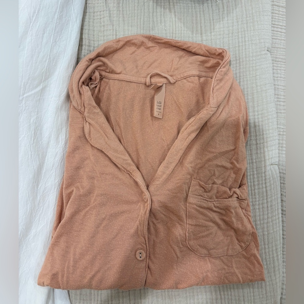 Skims long sleeve pajamas top in peach